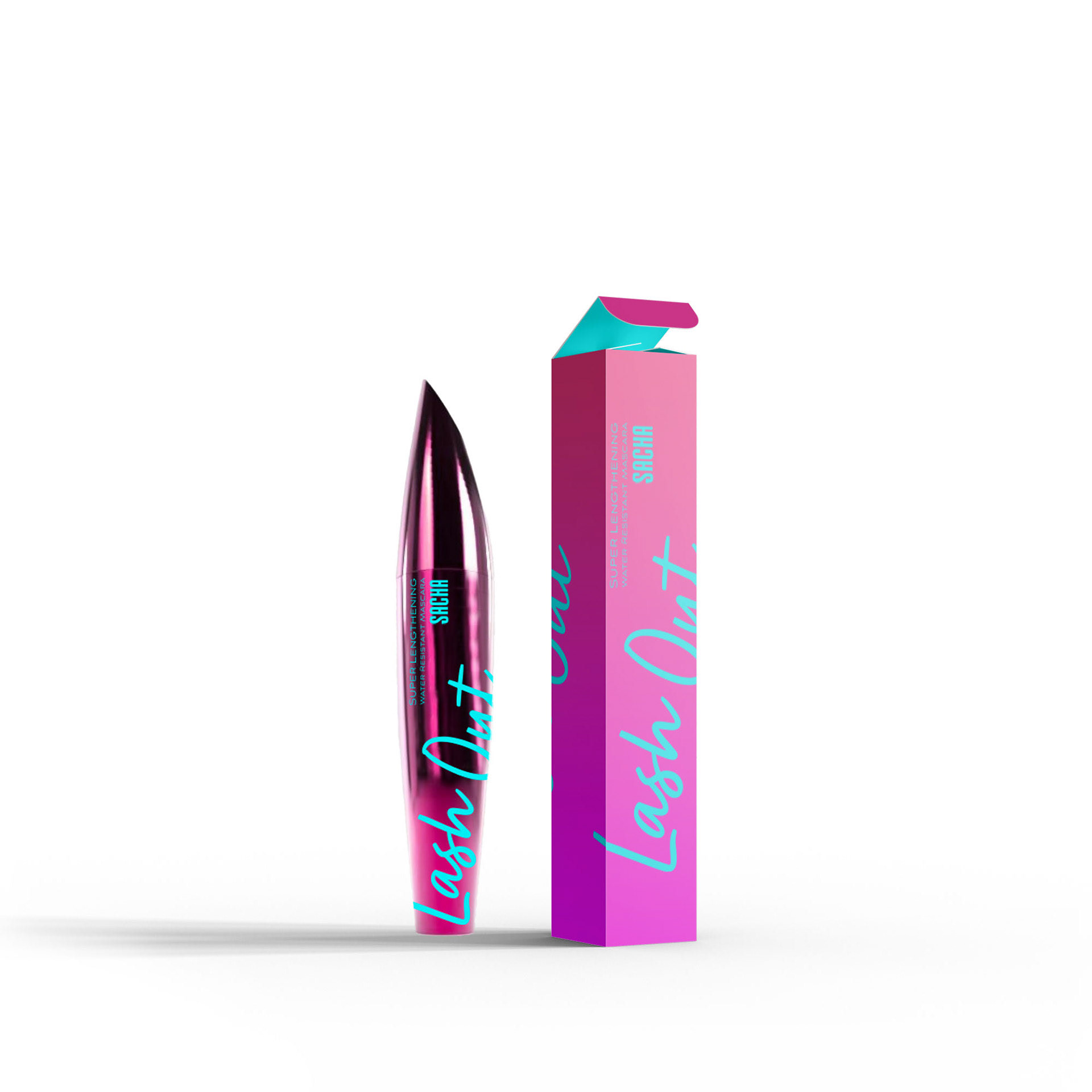 Mascara packaging and a photorealistic vector illustration.