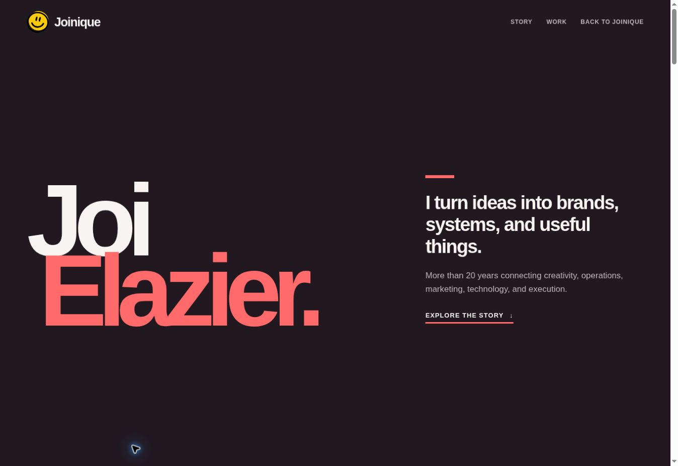Joi Elazier website screenshot