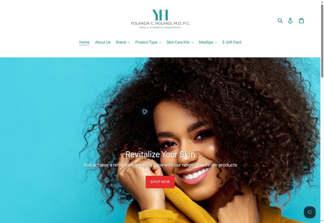 I handled the entire YH Skin website project for Yolanda Holmes, MD, from beginning to end.
